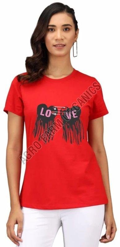 Half Sleeve Ladies Round Neck T Shirt