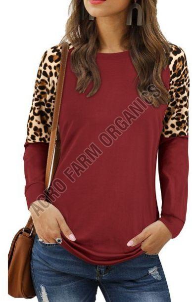 Ladies Full Sleeve Animal Printed Pull Over T Shirt