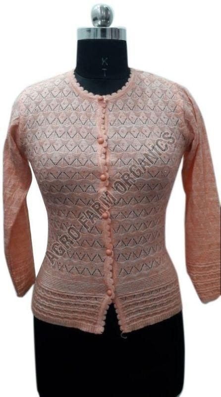 Ladies Peach Woolen Sweater