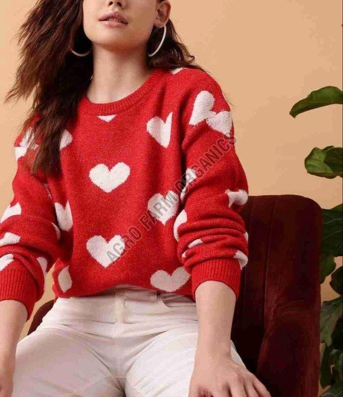 Ladies Red Woolen Sweater