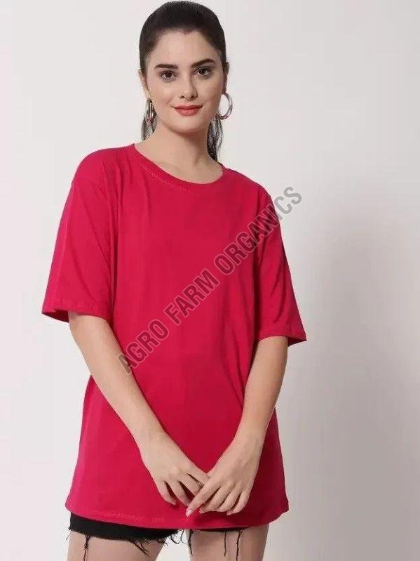 Lycra Cotton Round Ladies Plain T-Shirts
