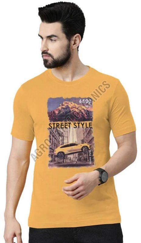 Mens Cotton Printed Half Sleeves T-Shirt