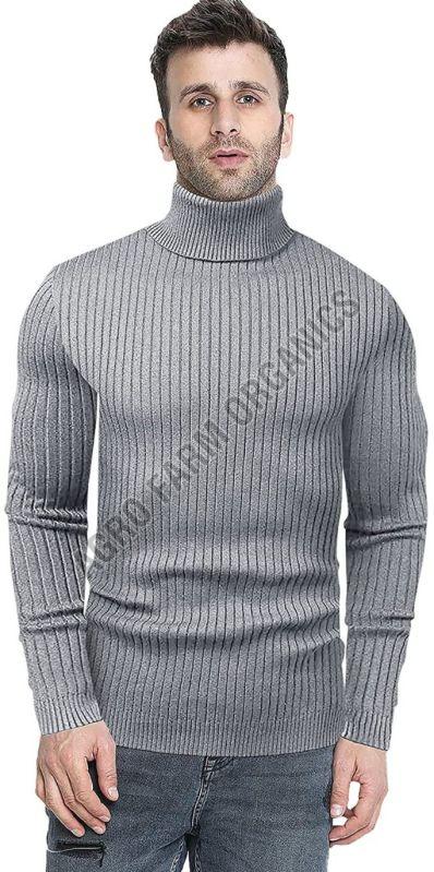 Mens High Neck Wool Sweater