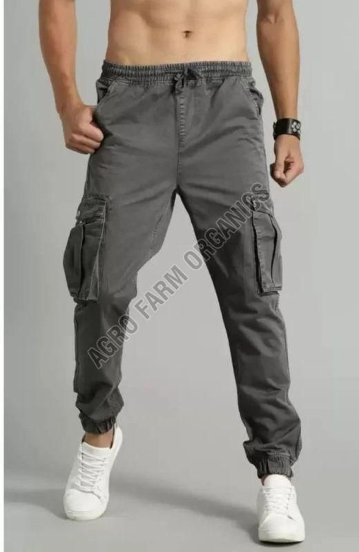 Mens Solid Cotton Casual Joggers