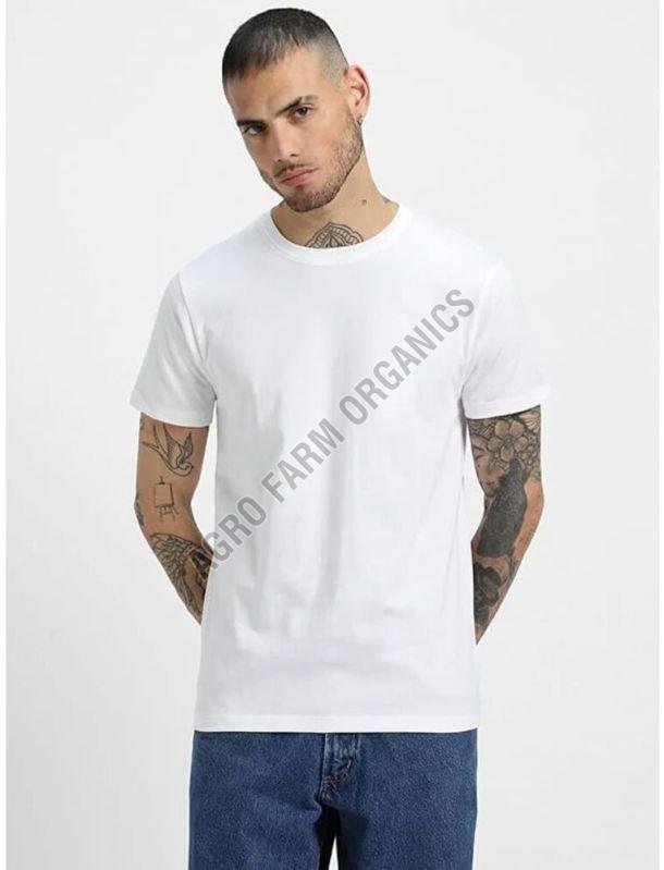 Mens White Cotton T-shirt