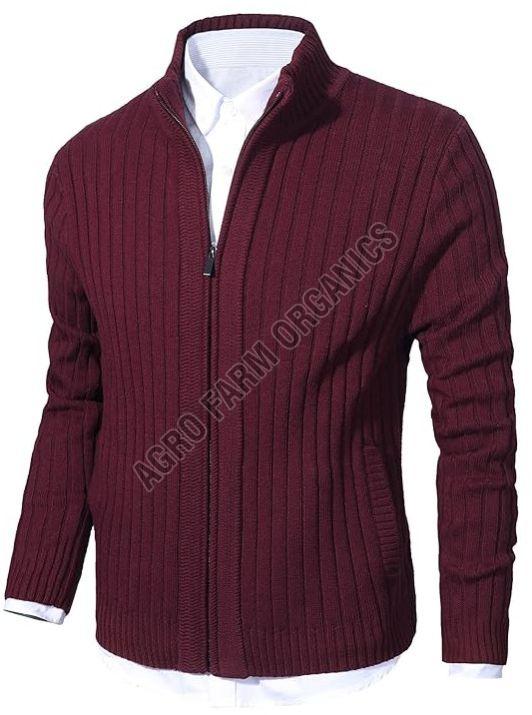 Mens Zipper Cardigan Sweater