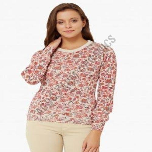 Printed Flat Knit Ladies Sweater