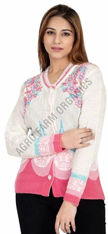 Woolen Button Embroidered Sweaters Women