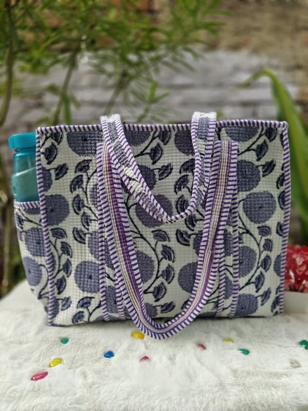 Cotton Hand Block Printed Hand Bag