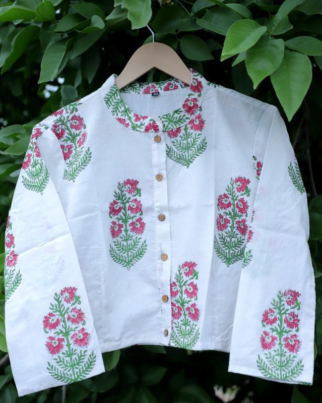 Stitched Ladies Printed Cotton Crop Top