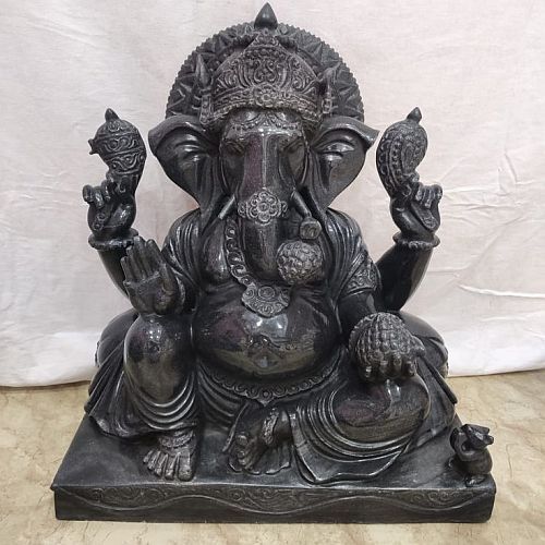 Black Marble Ganesha Statue