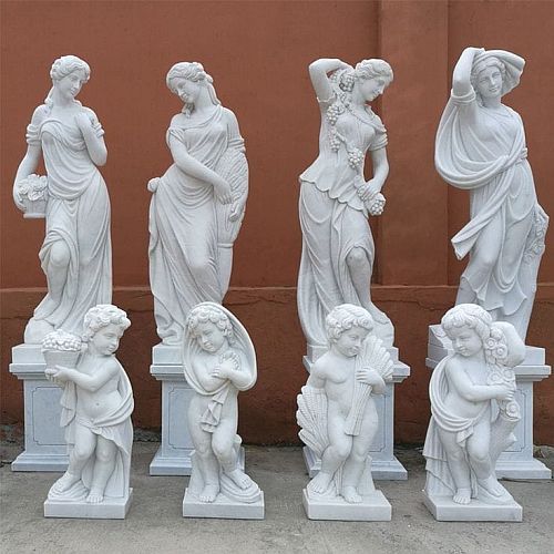 Handcrafted Carving White Marble Sculpture
