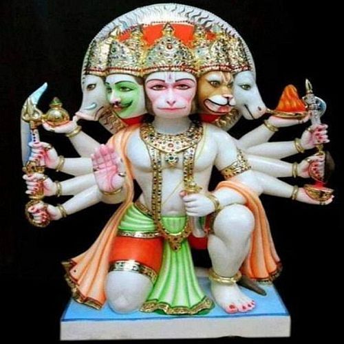 Marble Panchmukhi Hanuman Statue