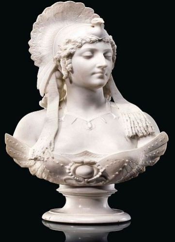 White Marble Cleopatra Bust Sculpture