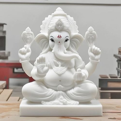 White Marble Ganesha Statue