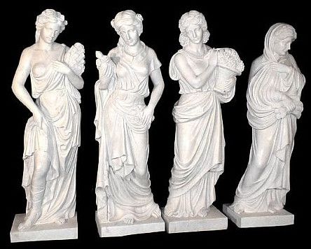 White Marble Greek Lady Statue