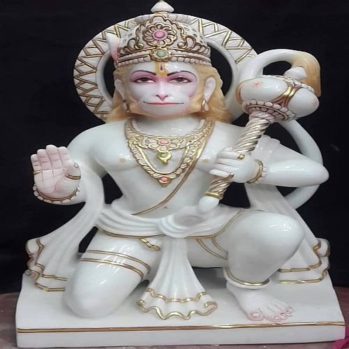 White Marble Lord Hanuman Ji Statue