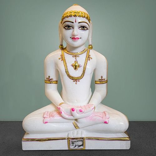 White Marble Mahavir Swami Statue