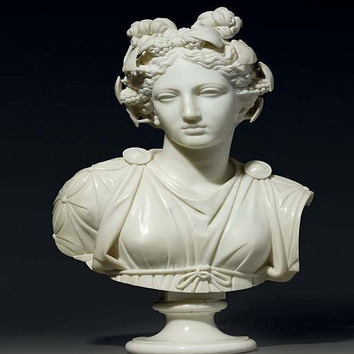 White Marble Roman Lady Sculpture