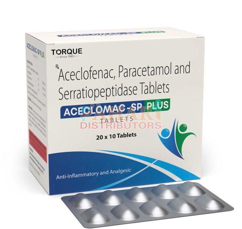 Aceclomac SP Plus Aceclofenac Paracetamol Serratiopeptadise Tablets