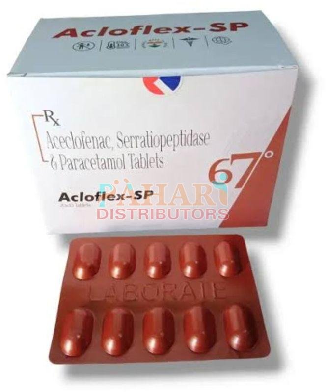 Acloflex SP Aceclofenac Paracetamol Serratiopeptidase Tablet