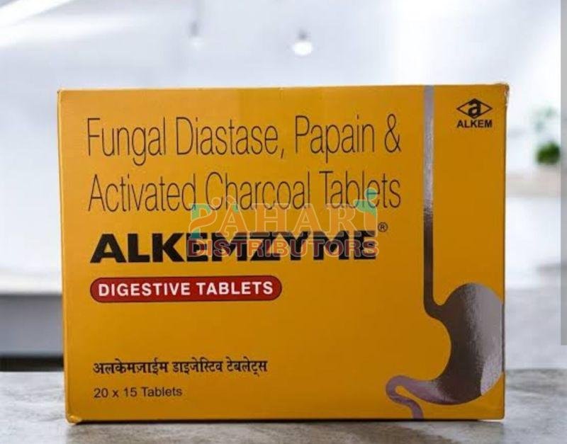 Alkemzyme Fungaal Diastase Papin Activated Charcoal Tablets