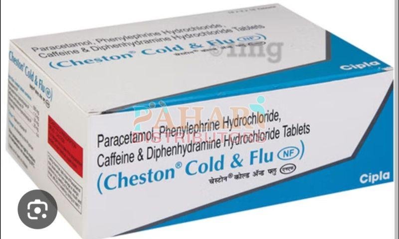 Cheston Cold & Flu Caffeine Diphenhydramine Paracetamol Phenylephrine Tablets