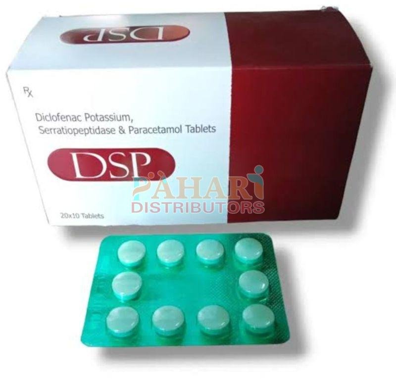 DSP Diclofenac Serratiopeptidase Paracetamol Tablets