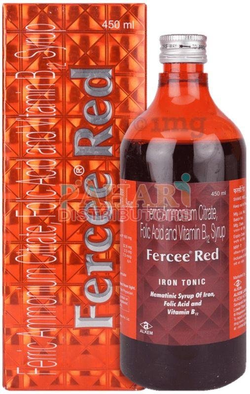 Fercee Red Ferric Ammonium Citrate Ron Folic Acid Syrup