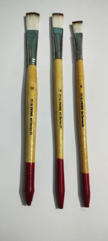 White Synthetic Tin Ferrule Artist Brush