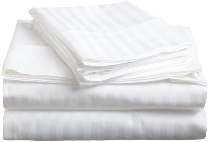 108x108 Inch Striped Breathable Bed Sheet