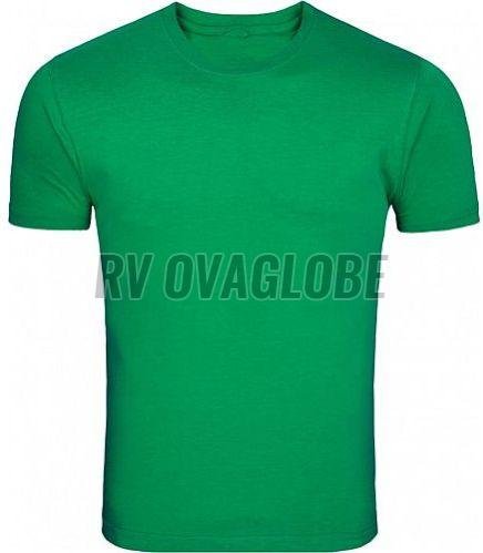 Mens Green Round Neck Cotton T-Shirt
