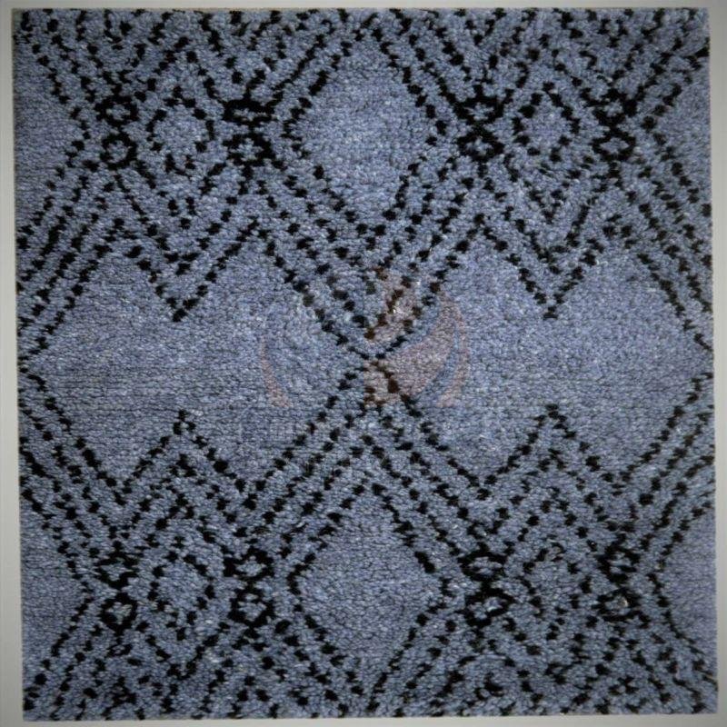 Blue &AMP; Black Geometric Hand-Tufted Wool Rug