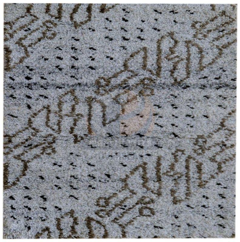 Grey and Black Pattern Wool Hand Knotted Rug