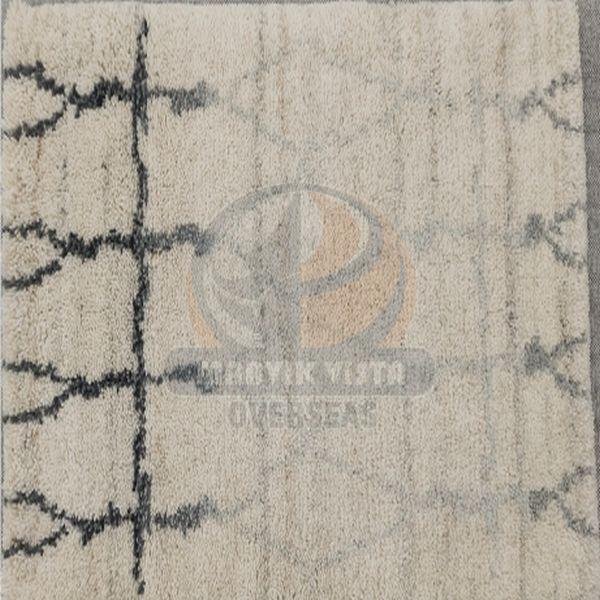Ivory Mist Linear Woolen Hand Tufted Rug