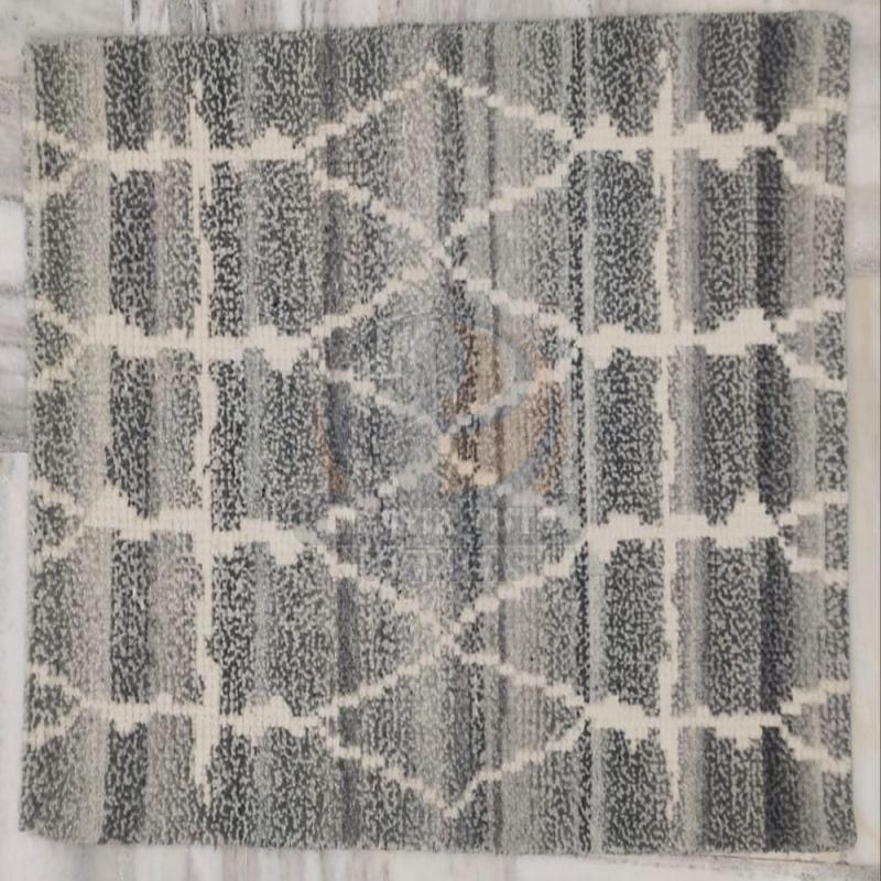 Modern Grid Pattern Woolen Hand Tufted Rug