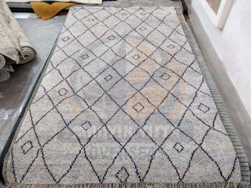 Modern Viscose And  Wool Rug