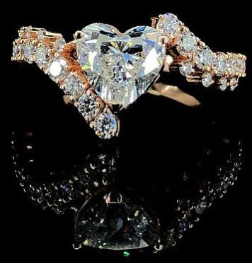 Heart Cut Rose Gold Lab Grown Diamond Ring