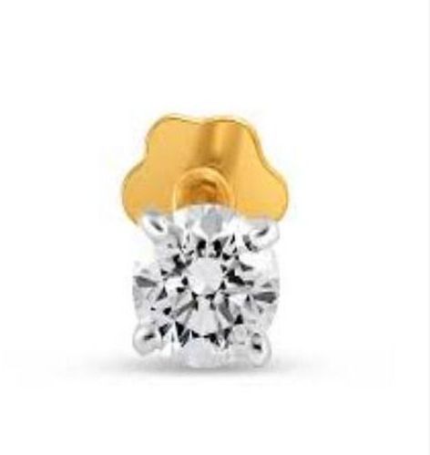 Ladies Yellow Gold Diamond Nose Pin