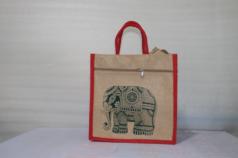 Brown Printed Promotional Jute Bag