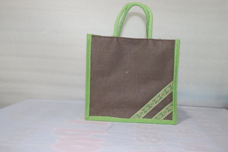 Brown Short Handled Handcrafted Jute Carry Bag