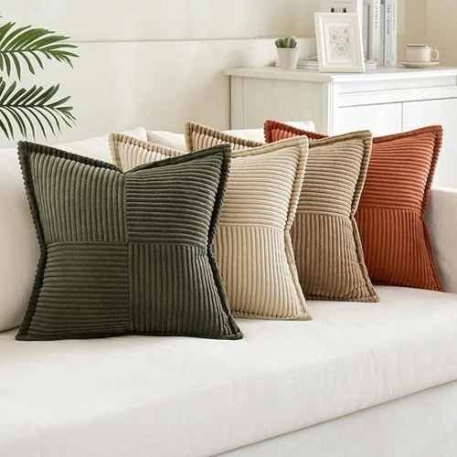 Square Stripped Velvet Floor Cushion