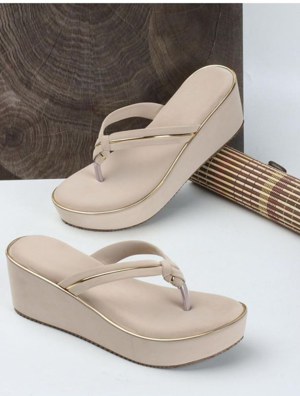 Cream Open Toe Heel Ladies Sandal