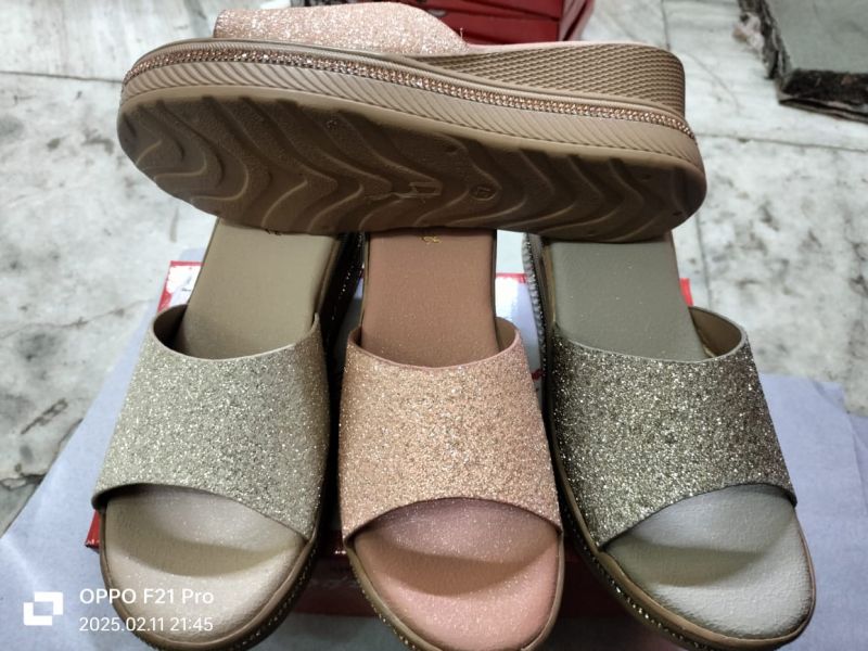 Glitter Finish  Stylish Heeled Ladies Sandal
