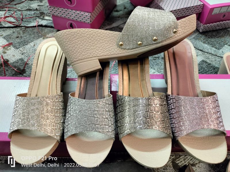 Golden Webge Heel Ladies Sandal