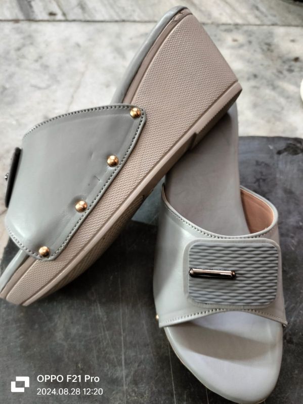 Grey Single Strap Heel Ladies Sandal