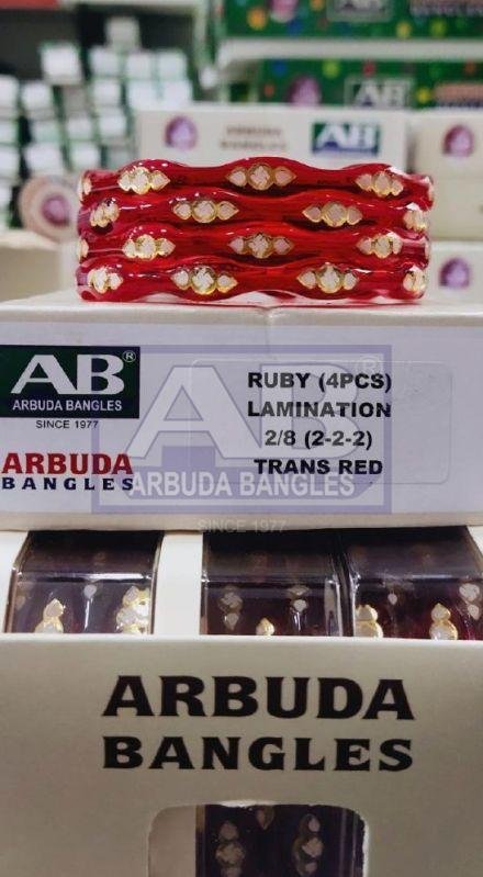 Ruby Trans Glass Bangles