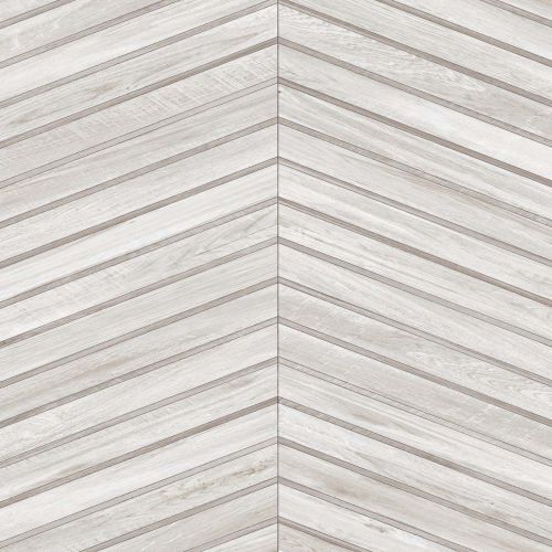 Chevron Silver Wood Look Tile