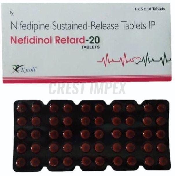 Nefidinol Retard 20mg Nifedipine Tablets