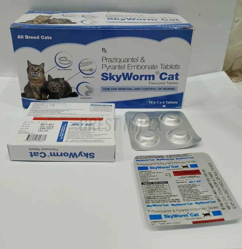 Sky Worm Cat Praziquantel Pyrantel Embonate Tablet